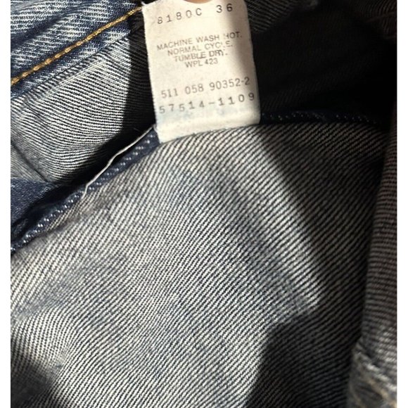 Vintage 90's Made in USA Levis Acid Wash Denim Jacket 57514-1109 Womens Large - Picture 5 of 6